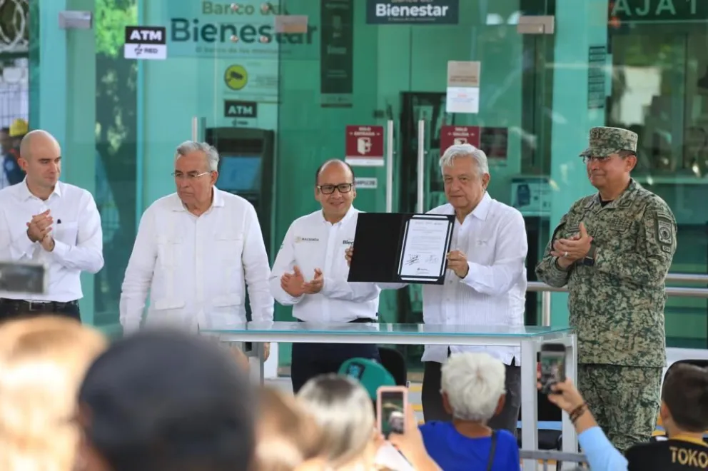 AMLO inaugura desde Culiacán, todas las sucursales del país, del Banco del Bienestar.