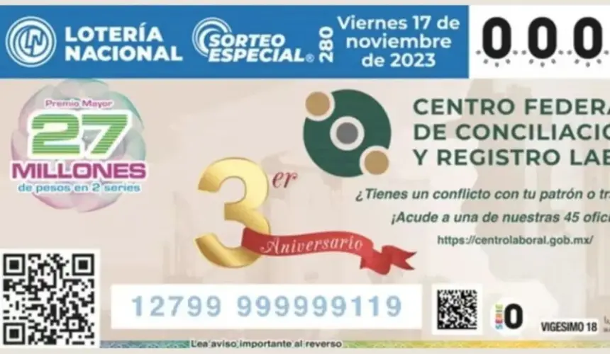 Ganadores Sorteo Especial 280 del viernes 17 de noviembre de 2023