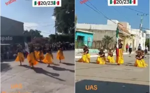 ¡Muy originales! Escolta de adelitas de la UAS se lucen en desfile de la Revolución Mexicana en Eldorado