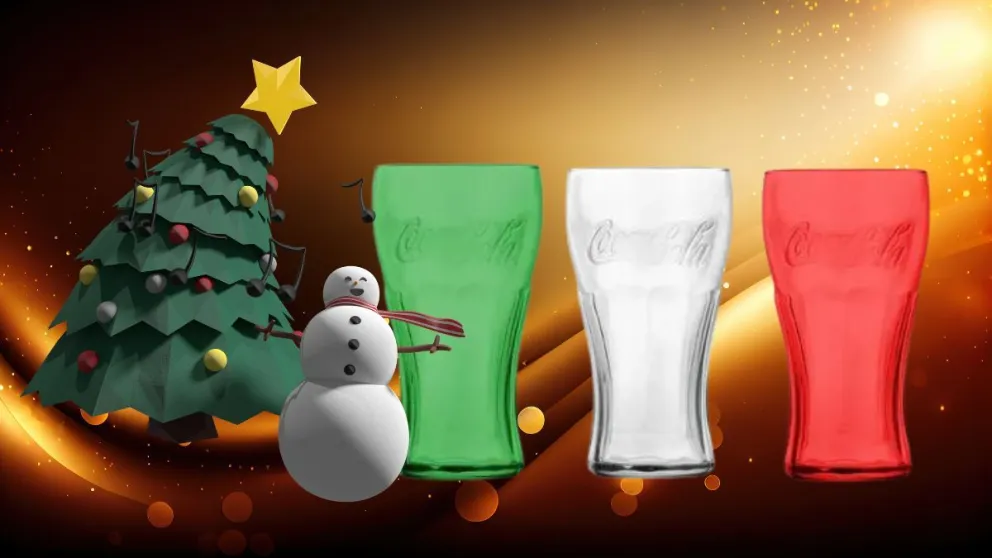 Coca Cola te obsequia su colección de vasos navideños .
