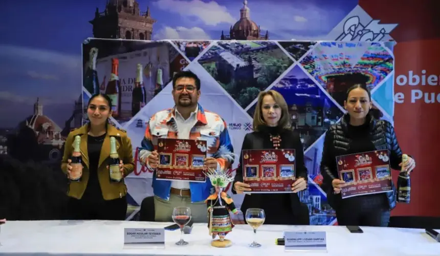 Presentan las actividades de la Feria de la Sidra 2023 en Huejotzingo. Foto: Cortesía