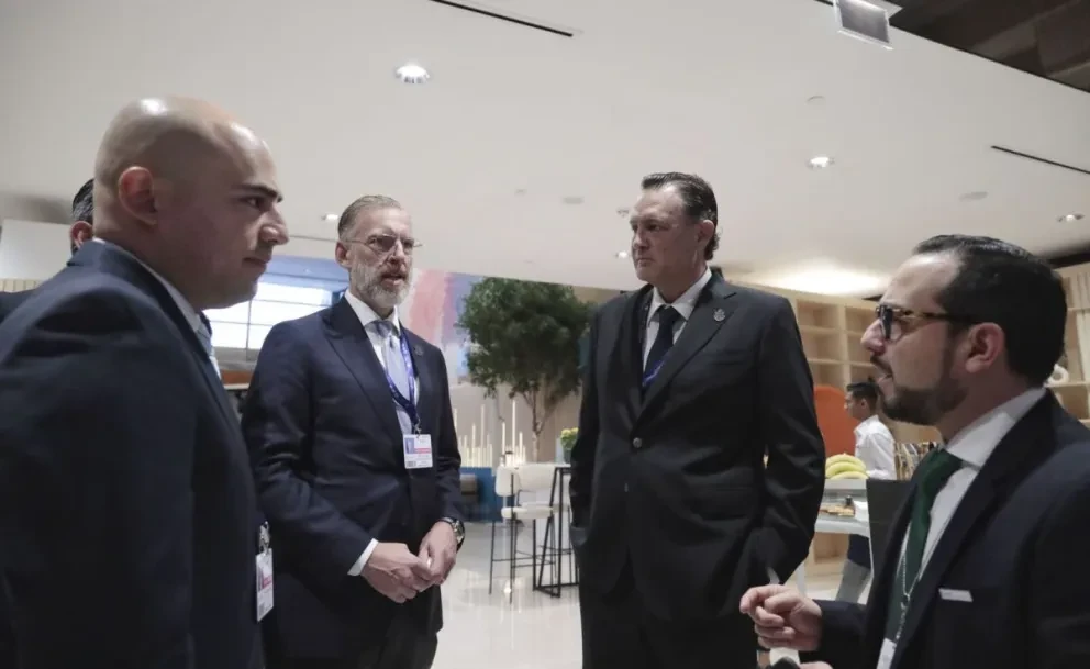 El gobernador, Mauricio Kuri González comparte su visión en el foro. Foto: Cortesía