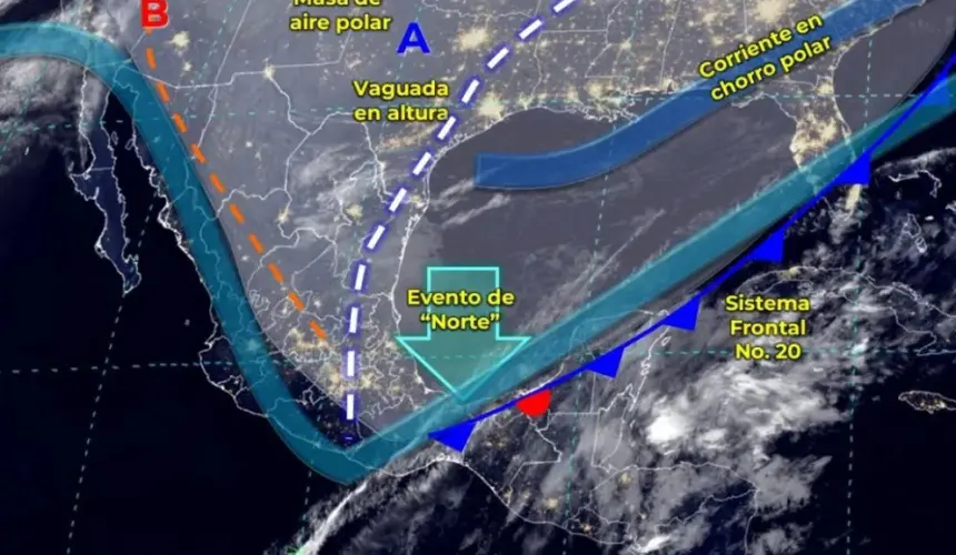 Clima en México hoy viernes 29 de diciembre: frente frío núm. 20 dejará lluvias en el sureste