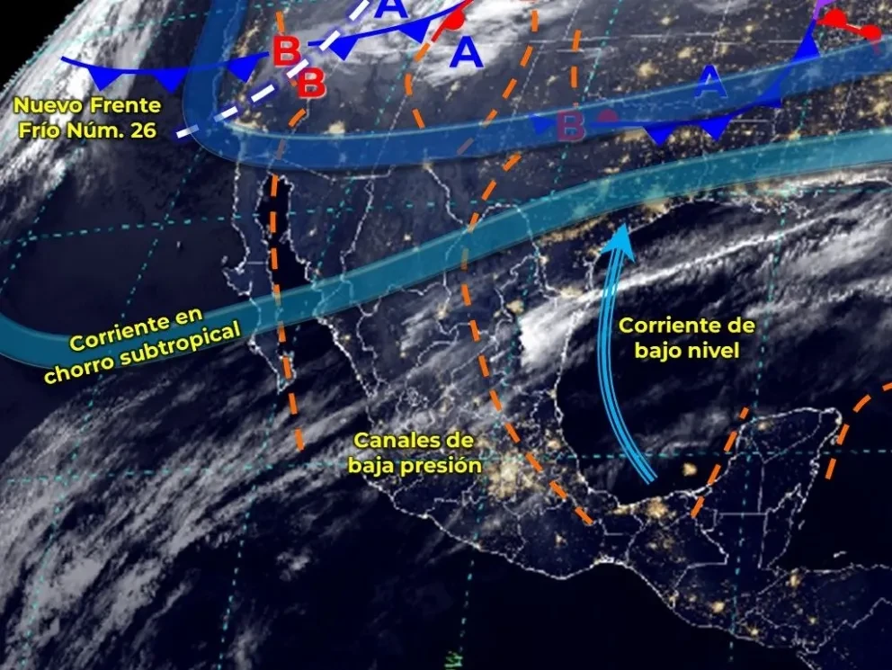 ¡No guardes la chamarra! Nuevo frente frío 26 llega al norte de México este jueves 11 de enero de 2024