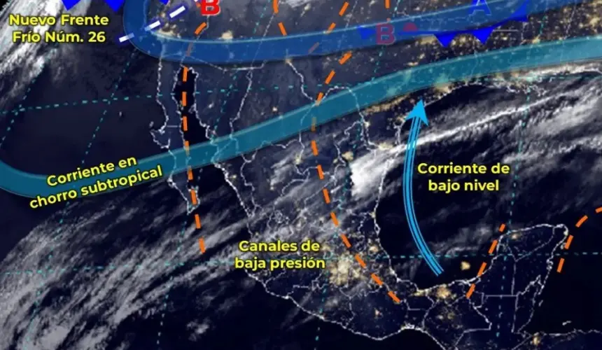 ¡No guardes la chamarra! Nuevo frente frío 26 llega al norte de México este jueves 11 de enero de 2024