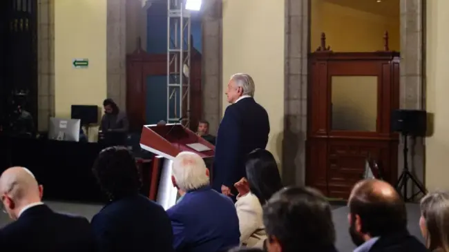 Andrés Manuel López Obrador durante su conferencia de prensa.