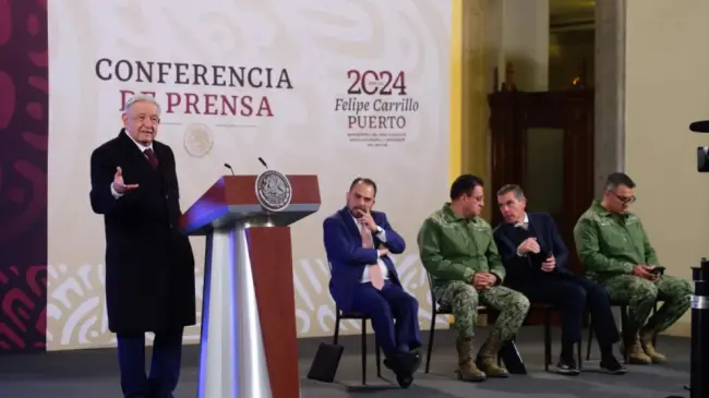 AMLO durante su conferencia de prensa de este 29 de enero.