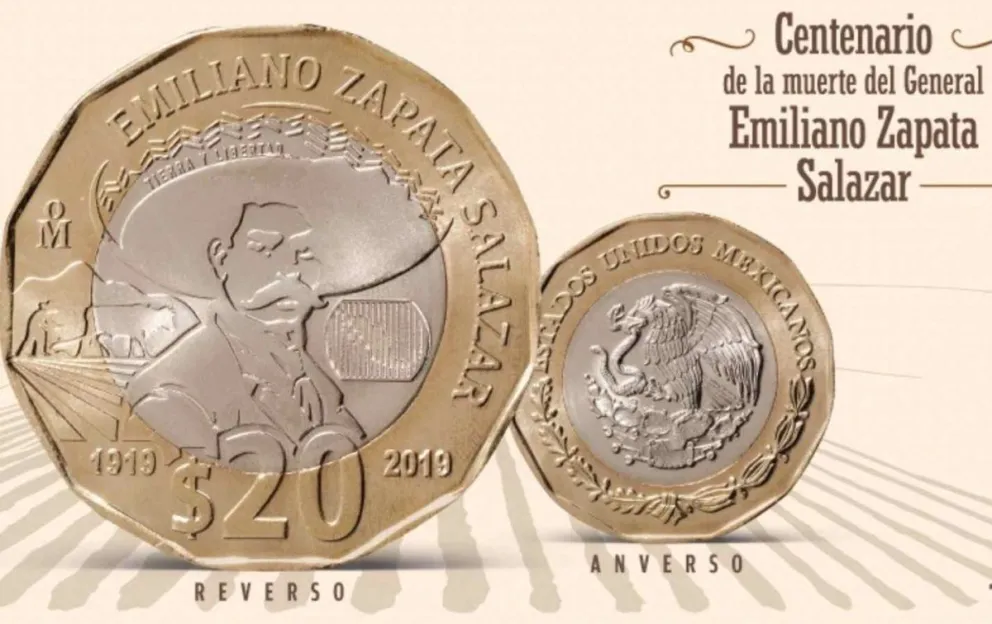 La moneda conmemorativa de 20 pesos de Emiliano Zapata se oferta hasta en $1.5 millones de pesos en Mercado Libre. Foto: Banxico