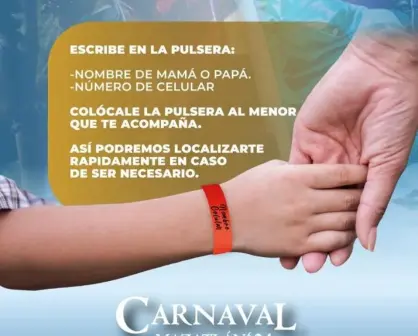 Autoridades darán brazaletes de seguridad a menores durante el Carnaval Mazatlán