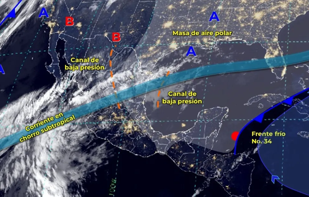 Pronóstico del clima en México hoy miércoles 14 de febrero de 2024. Imagen: Conagua