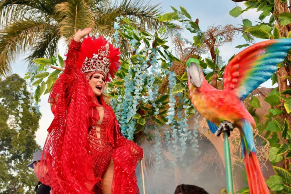 Maribel Guardia así lució durante el cierre del Carnaval de Guamúchil.