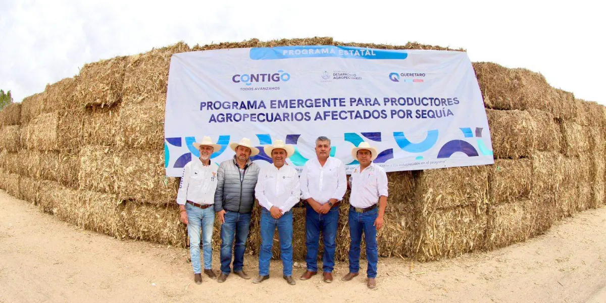 Como parte de la ayuda, además del forraje se ha estado repartiendo agua para el ganado en el estado de Querétaro. Foto: Cortesía