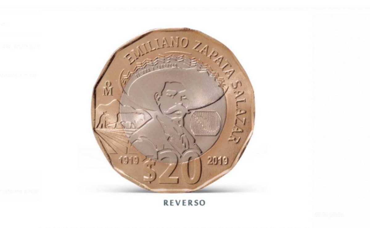 La moneda fue lanzada para conmemorar los 100 años de la muerte de Emiliano Zapata. Foto: Banxico