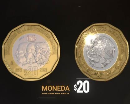 Moneda conmemorativa de 20 pesos de la Independencia se vende en $2 millones de pesos