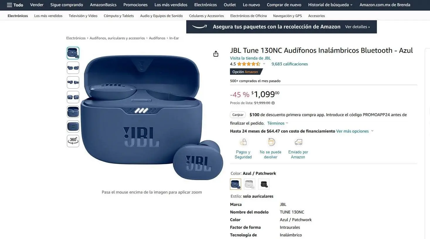 Auriculares JBL Tune 13o NC con descuento en Amazon