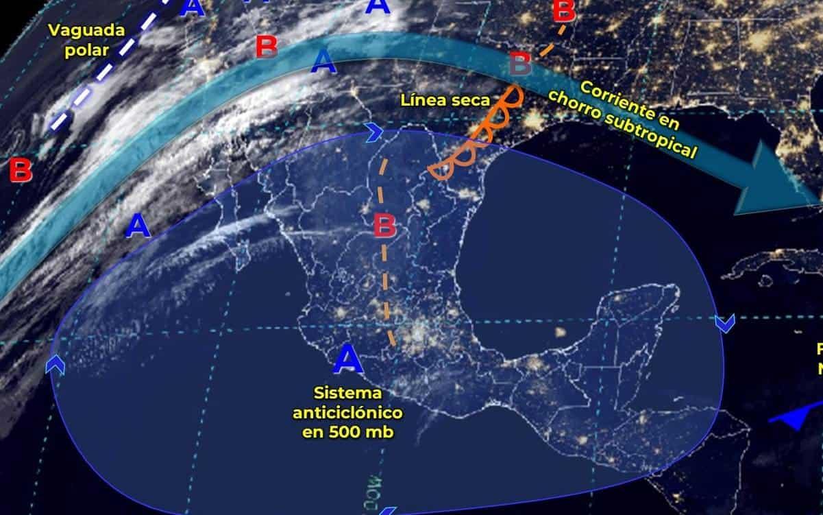 Pronóstico del clima en México para este lunes, de acuerdo con el Servicio Meteorológico Nacional. Imagen: Conagua