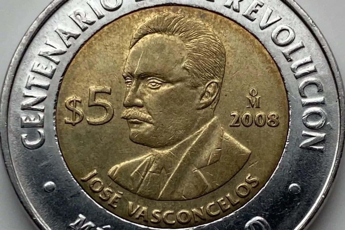 La moneda conmemorativa de Vasconcelos forma parte de una serie de 18 monedas de personajes de la Revolución. Foto: Mercado Libre