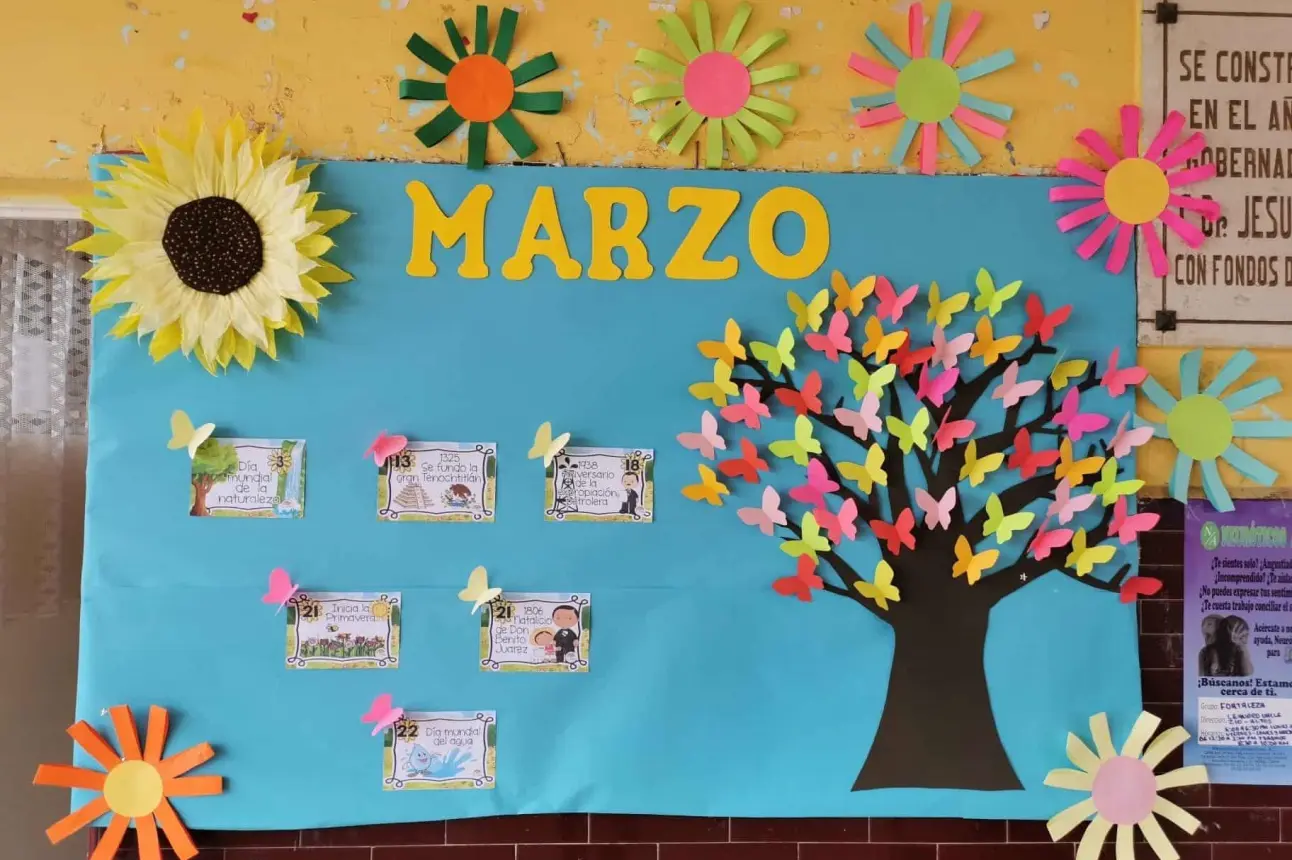 Periódico mural Marzo, ideas para primaria y secundaria.