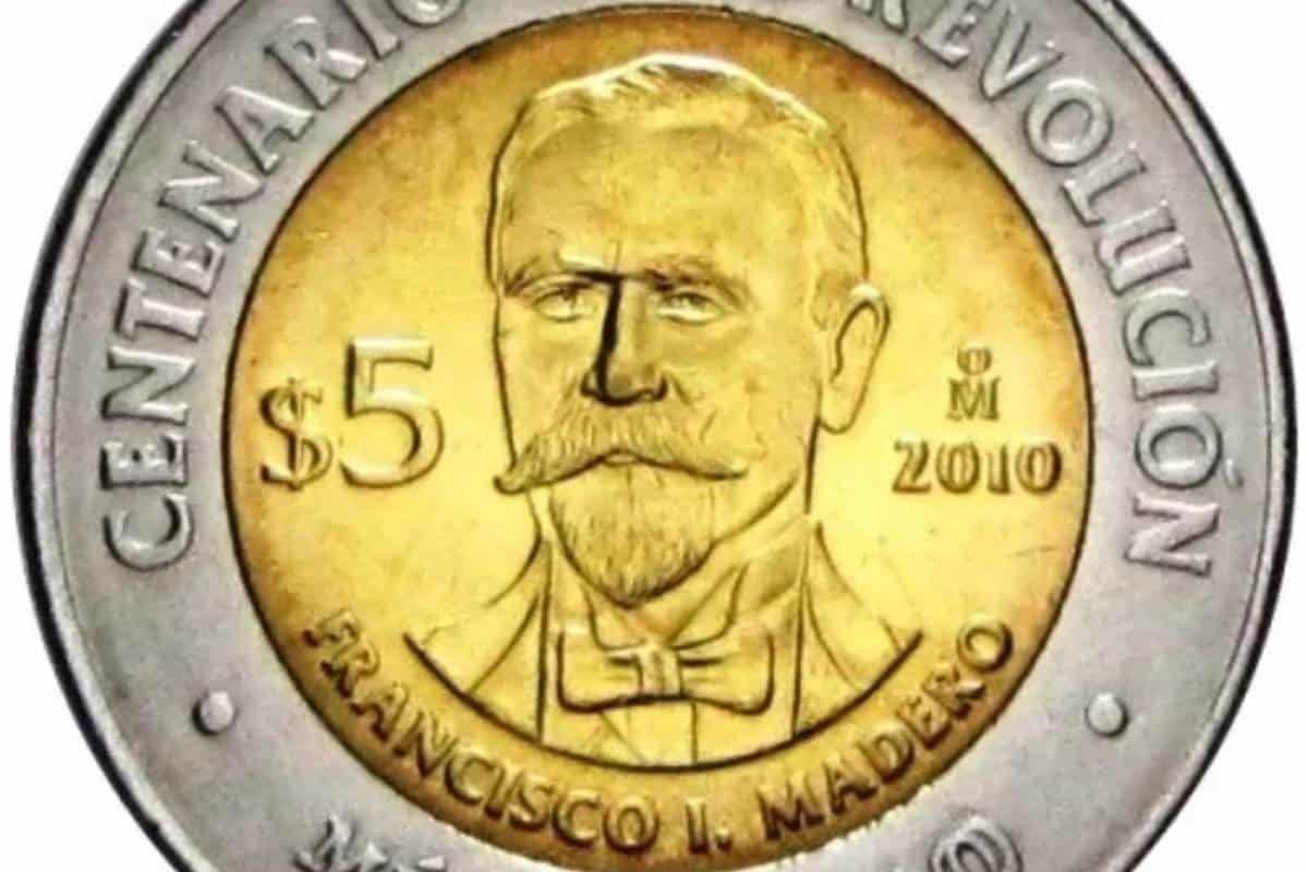 Una imagen de Francisco I. Madero resalta al reverso de la moneda conmemorativa. Foto: Mercado Libre