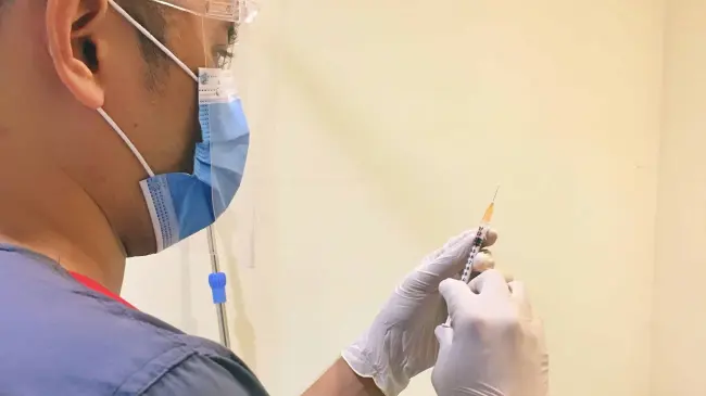 Vacunación contra el sarampión.