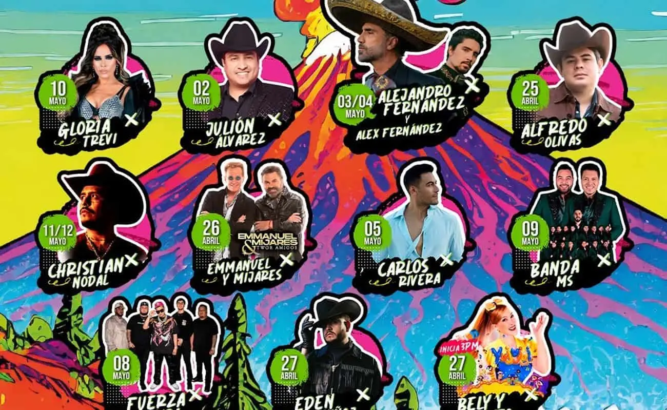 Artistas como Gloria Trevi, Julión Álvarez y Alejandro Fernández se estarán presentando en la Feria de Puebla 2024.