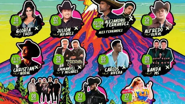 Artistas como Gloria Trevi, Julión Álvarez y Alejandro Fernández se estarán presentando en la Feria de Puebla 2024.