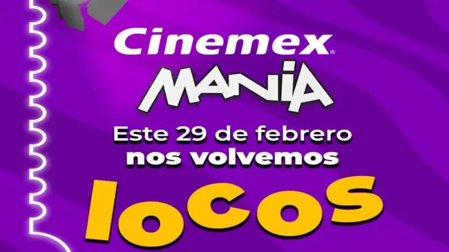 Cinemexmania solo estará disponible este 29 de febrero | Imagen: Cinemex