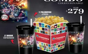 Así es la palomera y vaso coleccionable de Demon Slayer de Cinemex