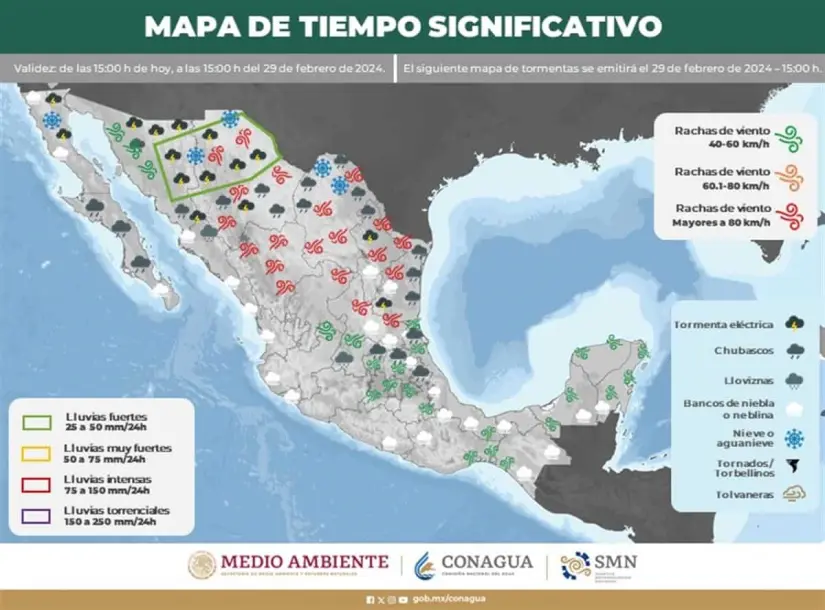 Clima en México hoy jueves 29 de febrero de 2024