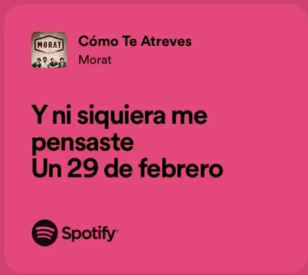 Fragmento de la canción de Morat 