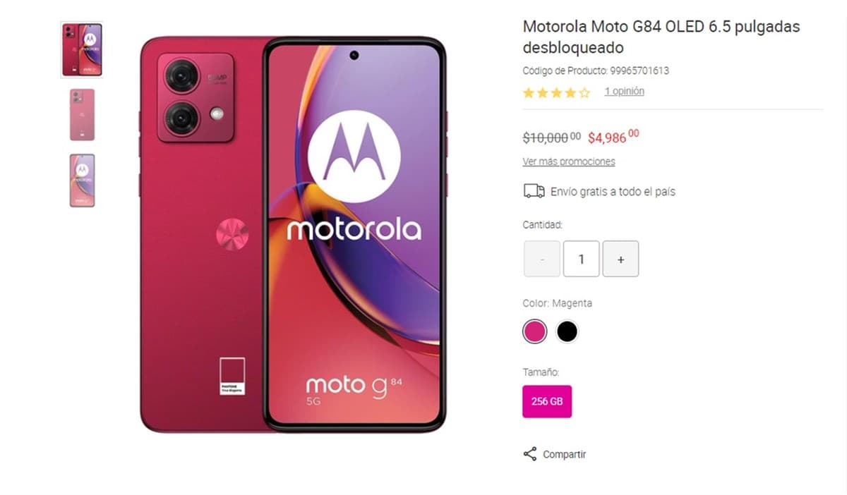 Motorola Moto G84 OLED 6.5 pulgadas
