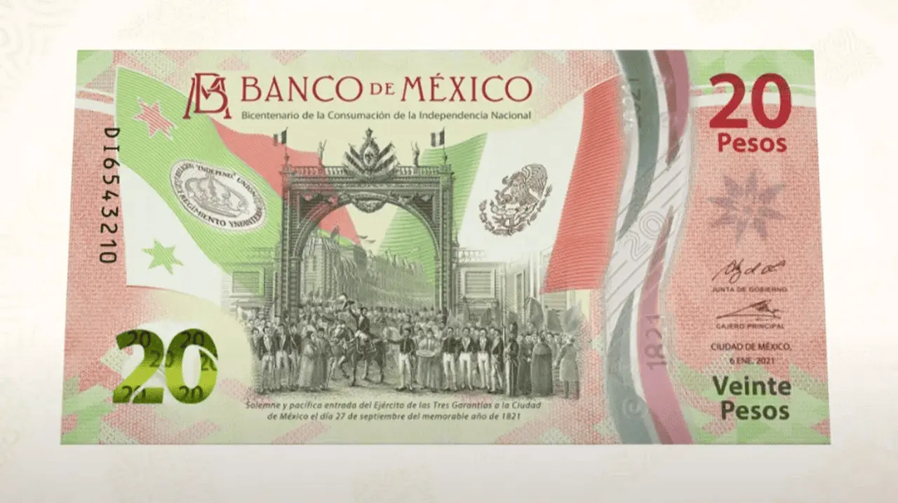 Billete de $20 pesos 