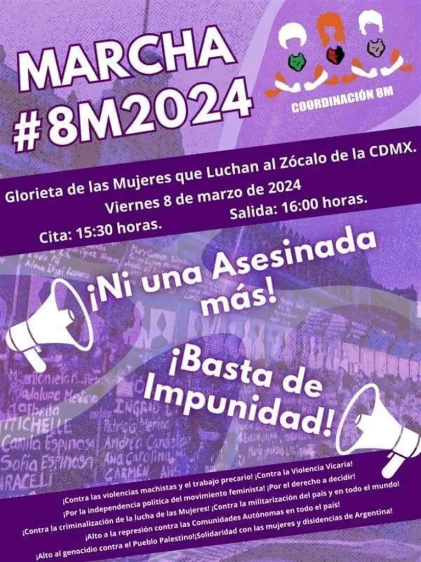 Marcha 8M 2024 en CDMX: rutas, horarios y más detalles