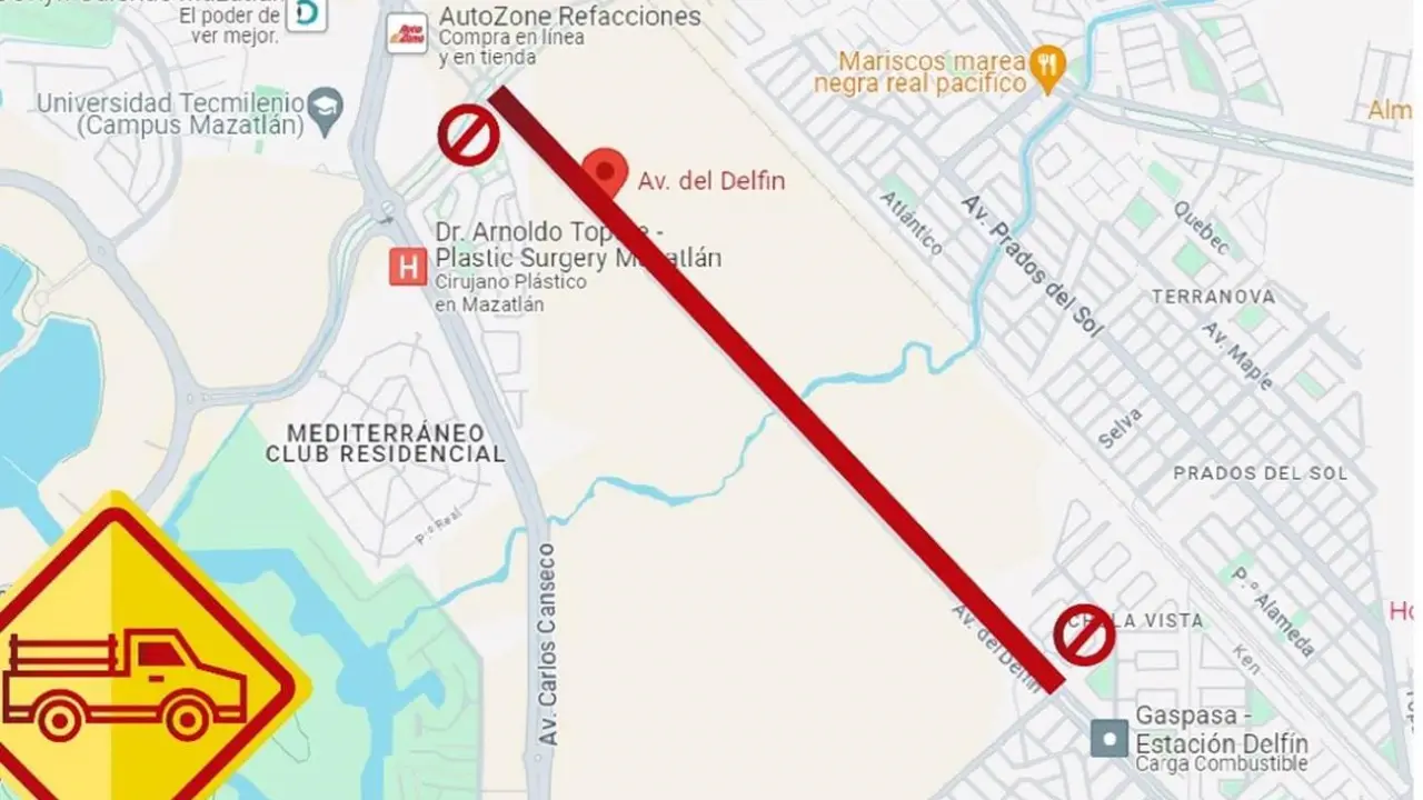 Este jueves 7 de marzo algunas vialidades estarán cerradas en Mazatlán.