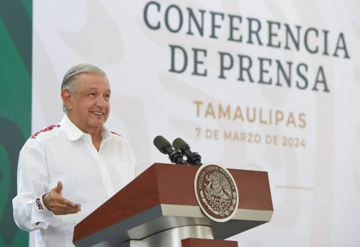 AMLO encabezó La Mañanera desde Ciudad Victoria, Tamaulipas. Foto: Presidencia