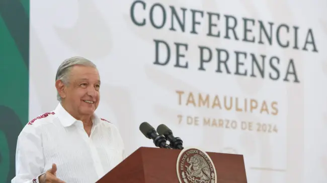 AMLO encabezó La Mañanera desde Ciudad Victoria, Tamaulipas. Foto: Presidencia