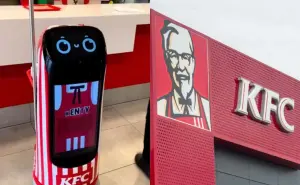 ¡El futuro es hoy! Kenty, el robot de KFC en México, entrega los pedidos así