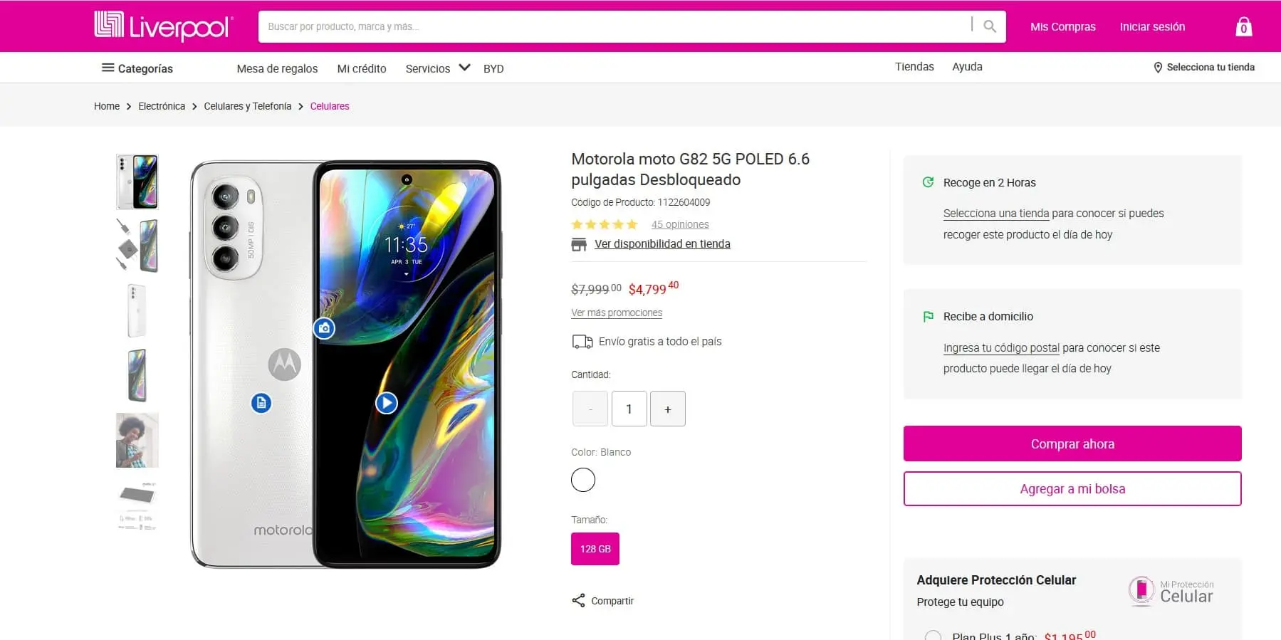 Smartphone Motorola Moto G82  precio