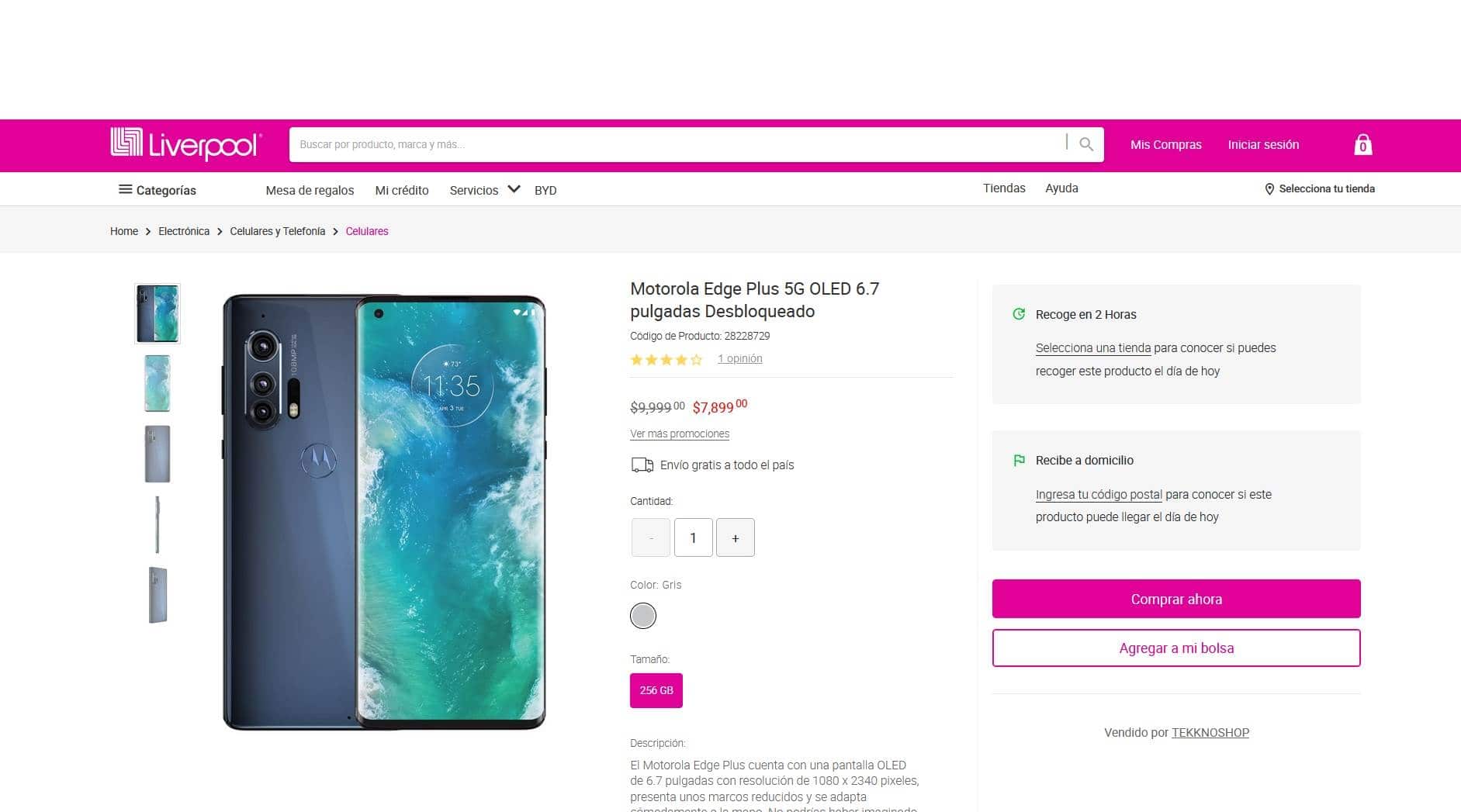 Smartphone Motorola Edge Plus cuánto cuesta