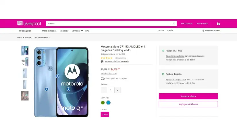 smartphone motorola moto G71 cuánto cuesta