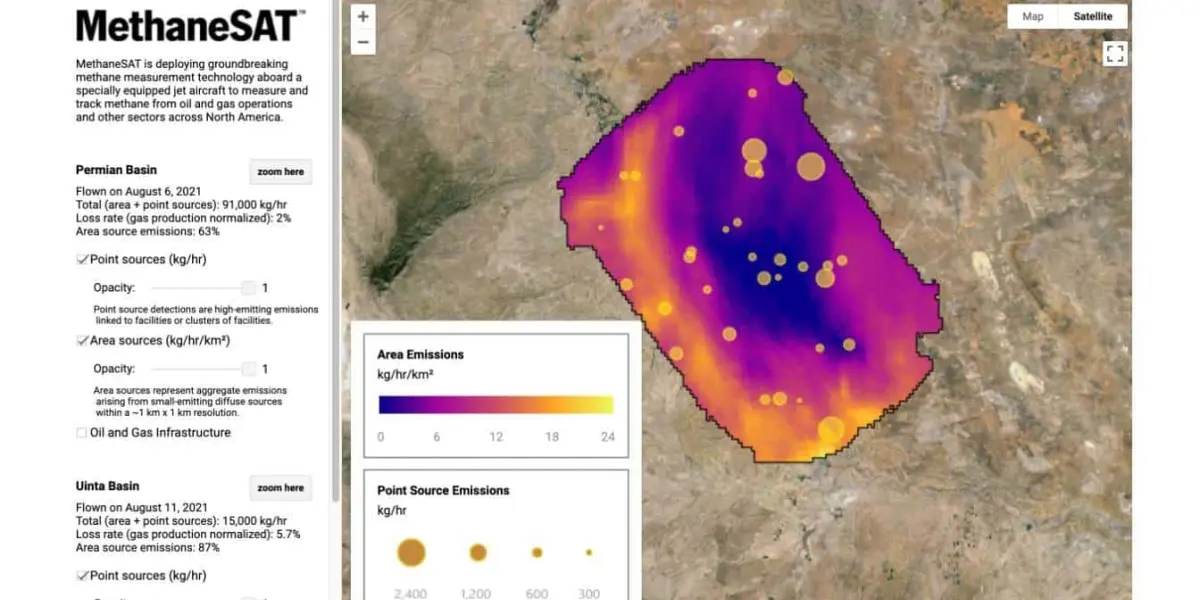 Inteligencia artificial MethaneSAT y el cambio climático. Methane SAT