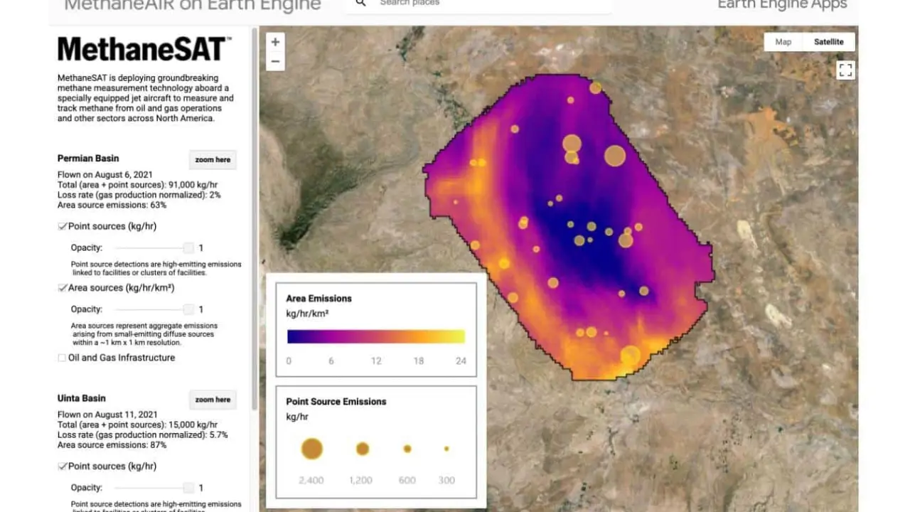 Inteligencia artificial MethaneSAT y el cambio climático. Methane SAT