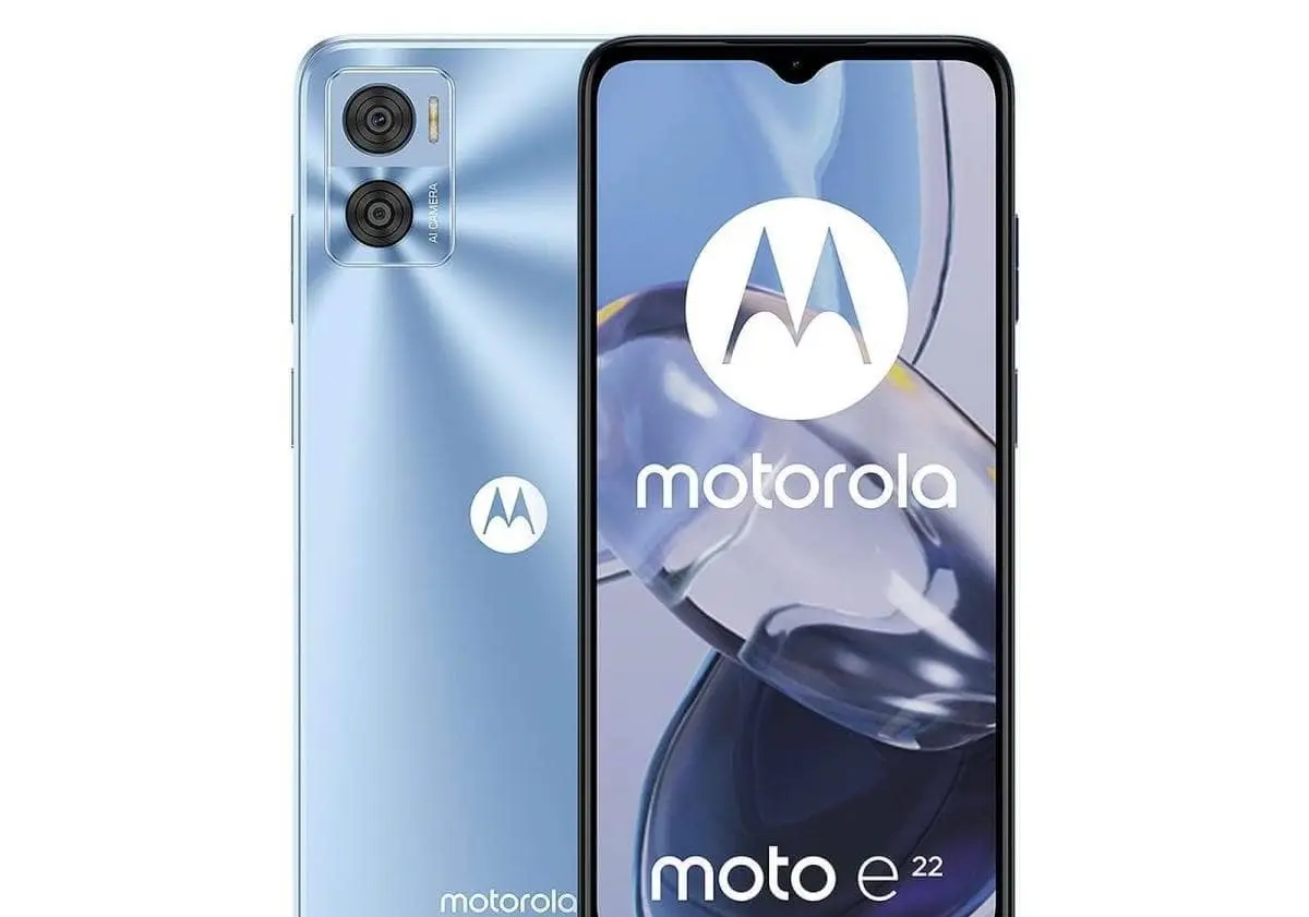 El Moto E22 cuenta con batería duradera y pantalla LCD de 6,5 pulgadas. Foto: Cortesía