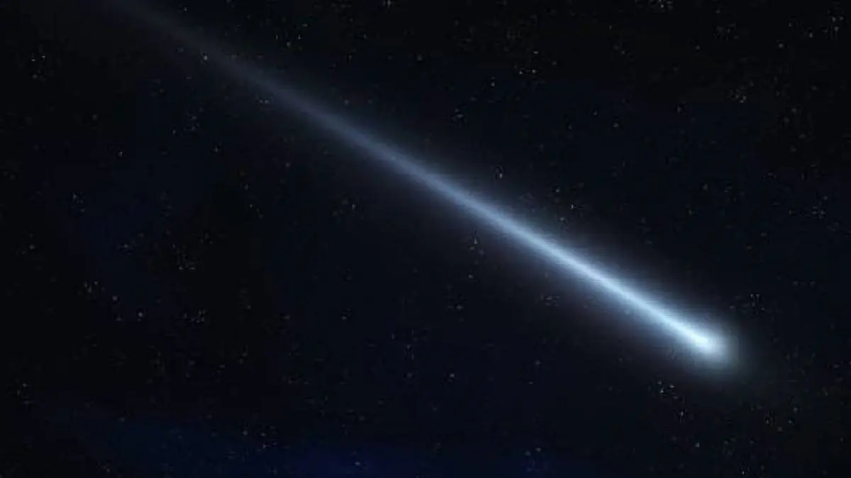 El cometa y la galaxia de Andrómeda se cruzan en un evento astronómico único. Foto: Cortesía