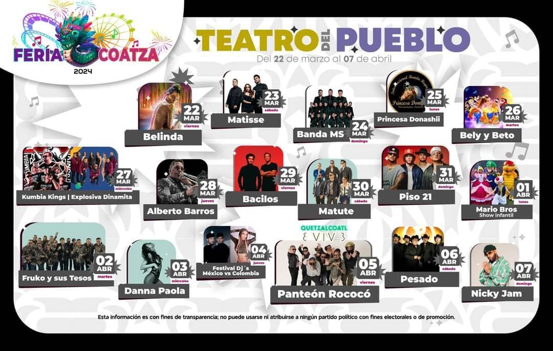 Feria de Coatzacoalcos 2024 y artistas invitados