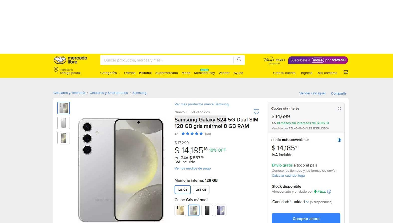 smartphone Samsung Galaxy S24 cuánto vale