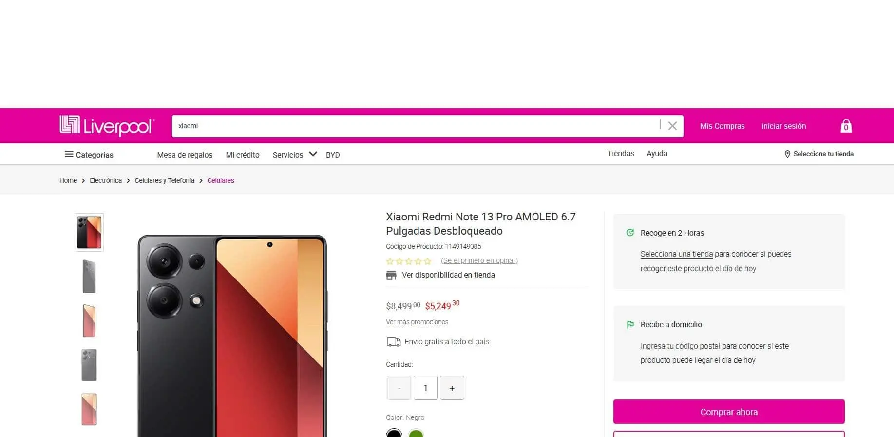 smartphone Xiaomi Redmi Note 13 Pro en rebaja 