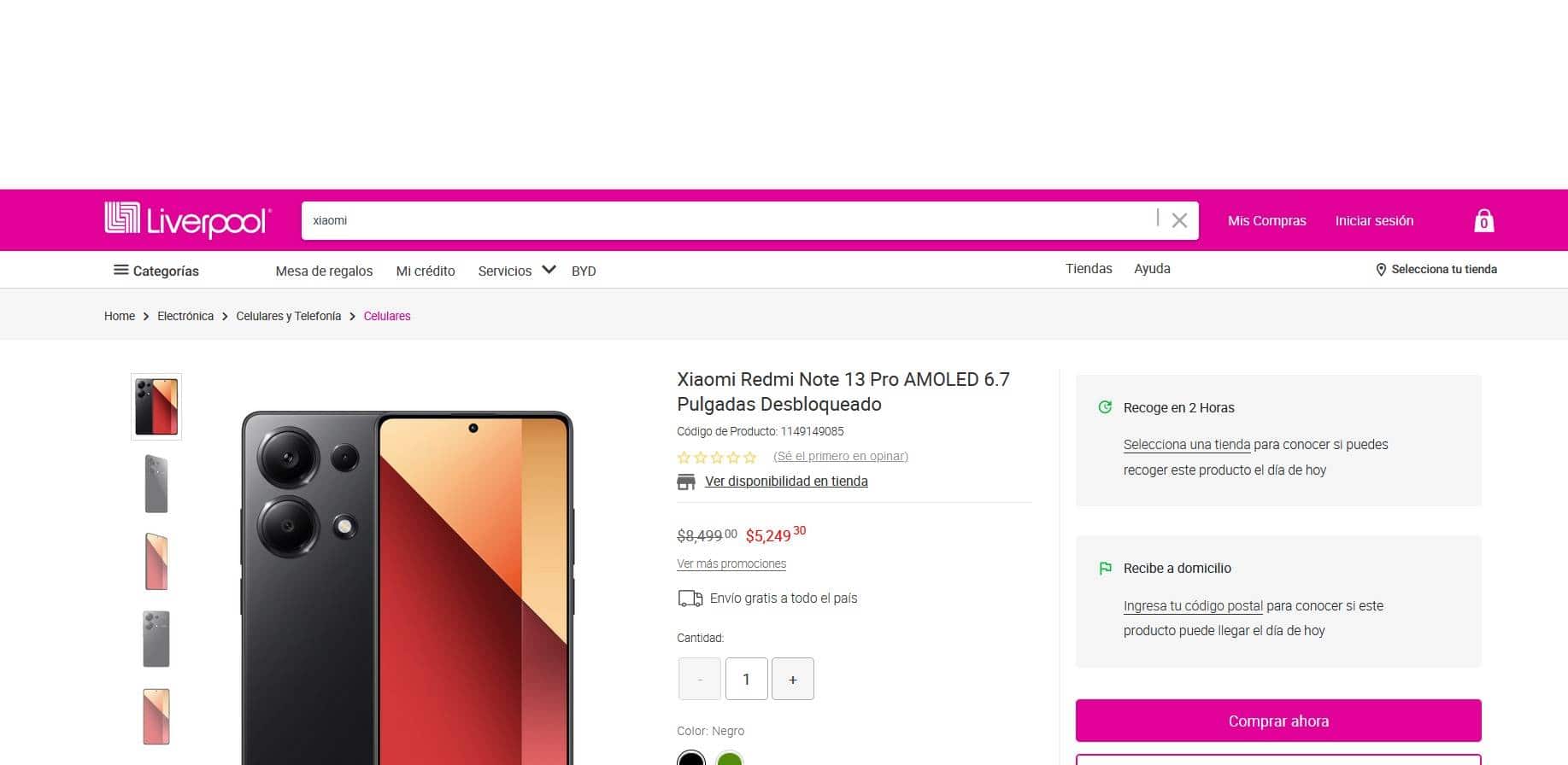 smartphone Xiaomi Redmi Note 13 Pro en rebaja 