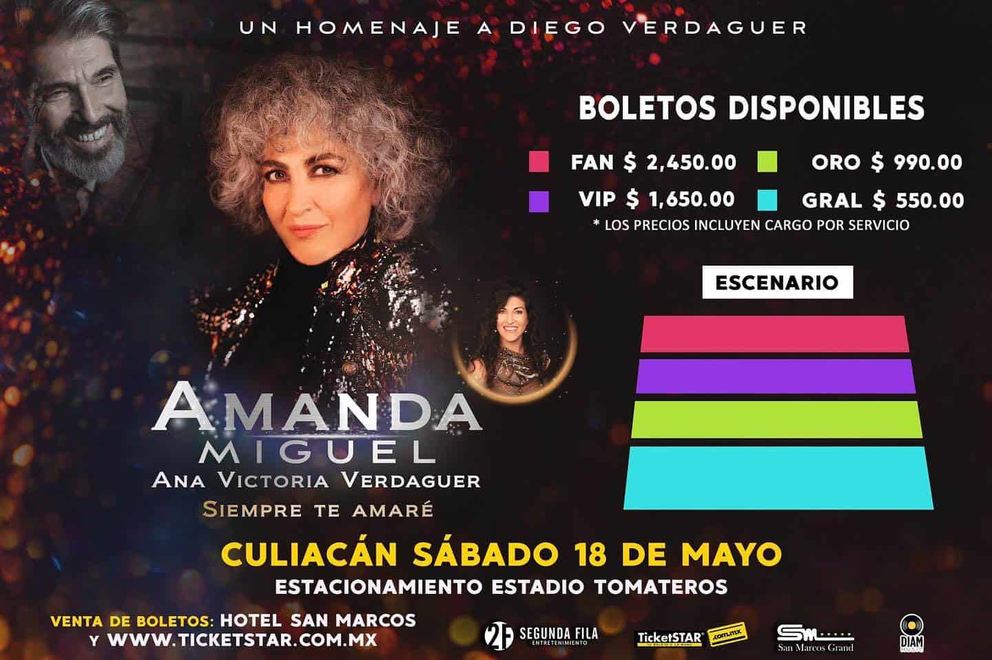 Amanda Miguel dará concierto en Culiacán