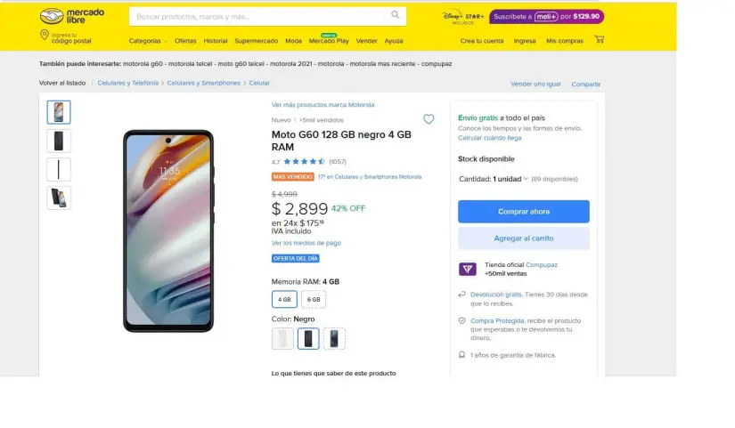 Motorola Moto G60 con descuento
